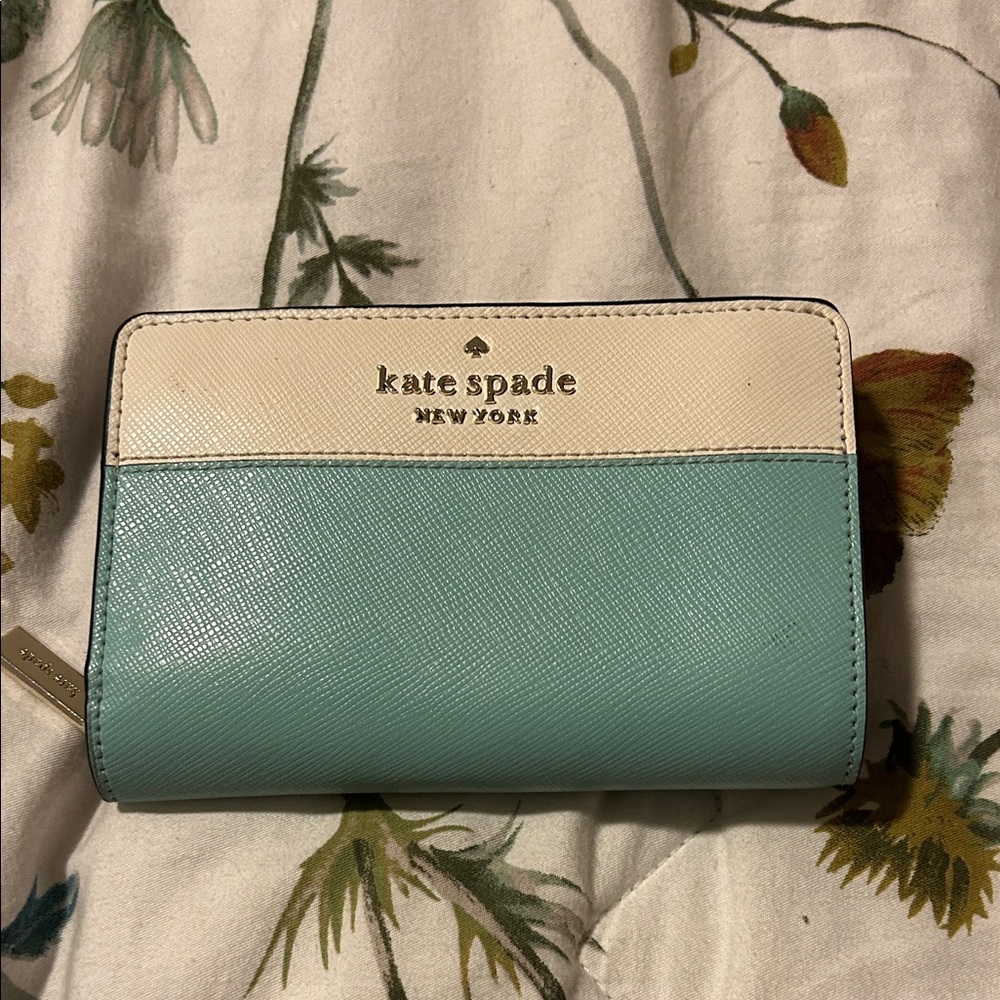Kate Spade Teal and Cream Wallet